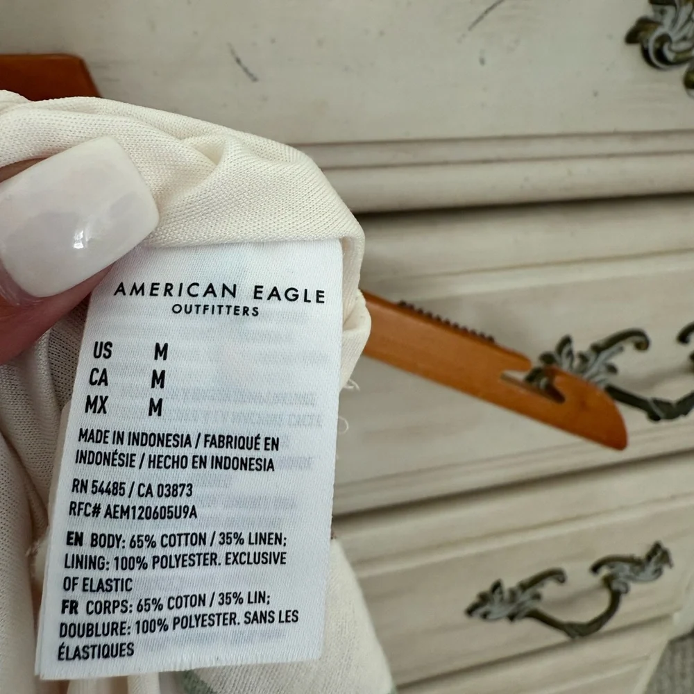 American Eagle Stripe Linen Halter Dress - Picture 6 of 6